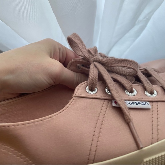Dusty Rose Pink Satin Superga Sneakers, Size 7.5 EUC - Picture 4 of 4